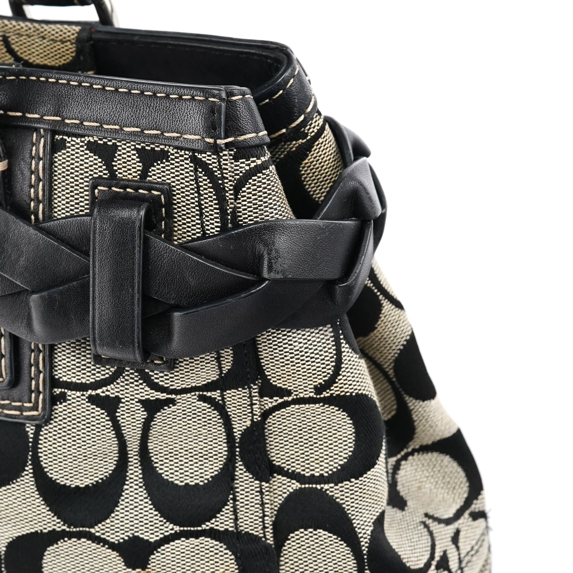 F13065 Grey Black Signature Hamptons Tote Bag