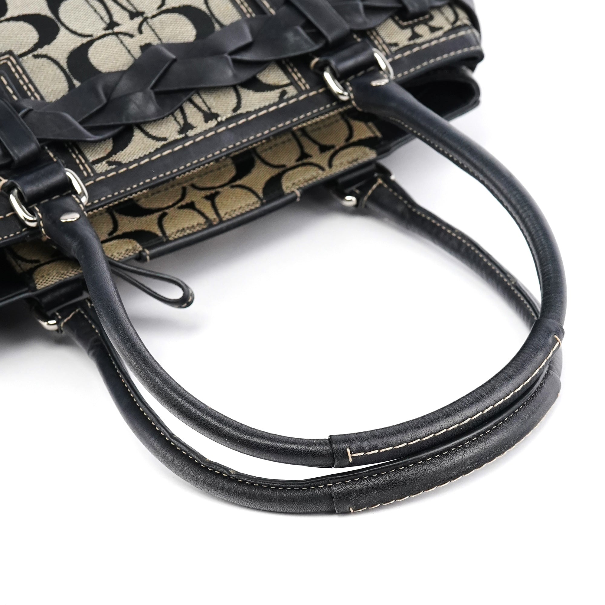 F13065 Grey Black Signature Hamptons Tote Bag