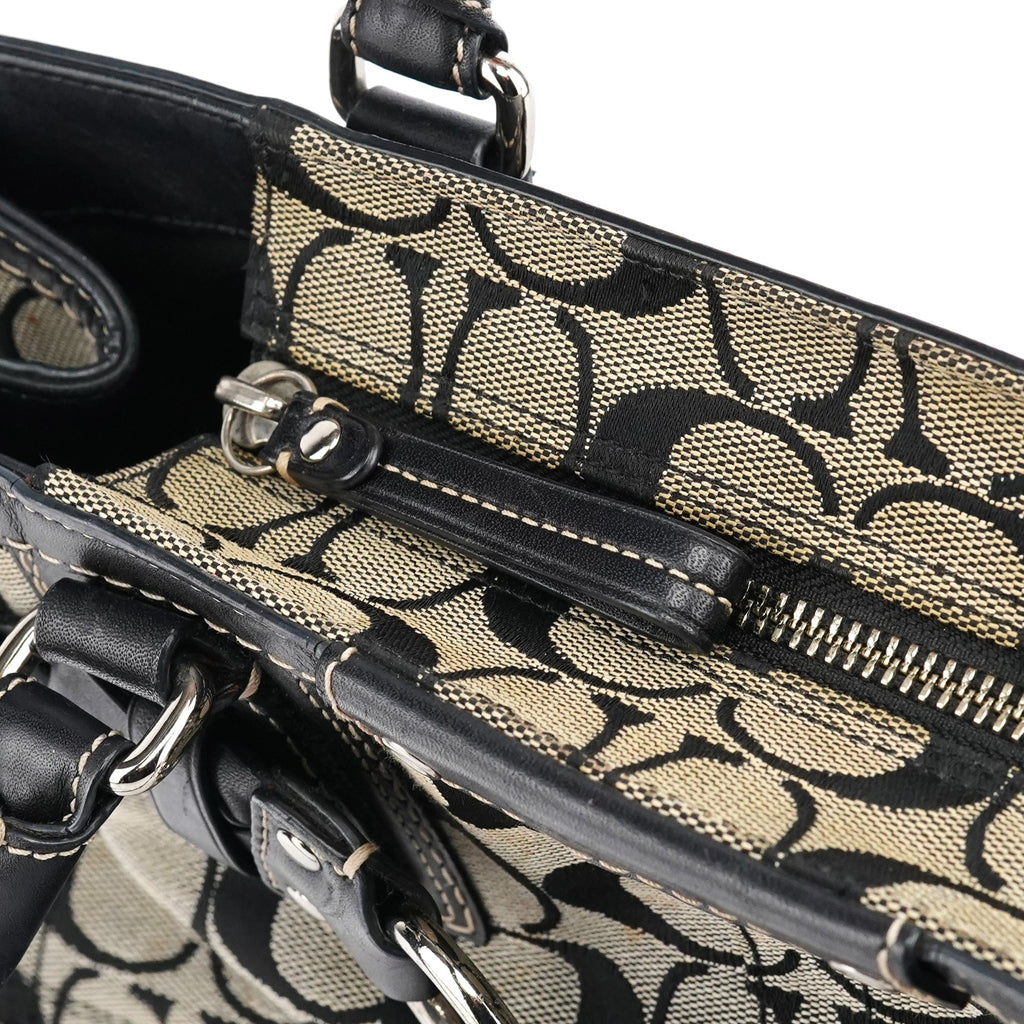 F13065 Grey Black Signature Hamptons Tote Bag