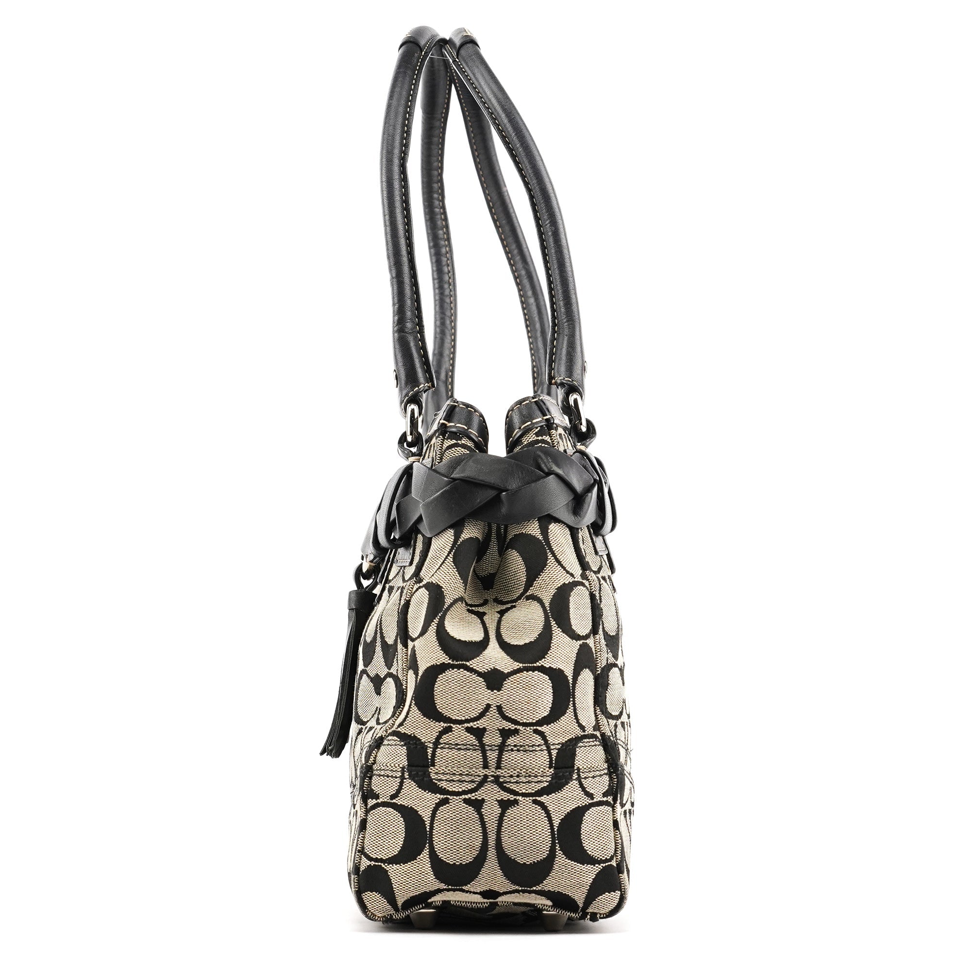 F13065 Grey Black Signature Hamptons Tote Bag