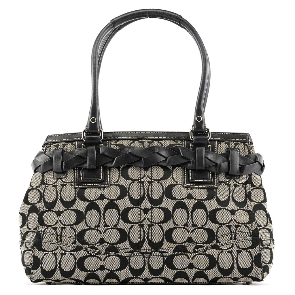 F13065 Grey Black Signature Hamptons Tote Bag