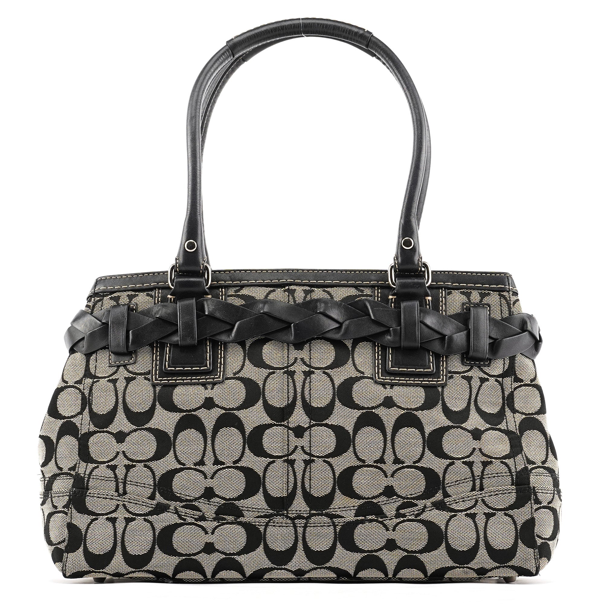 F13065 Grey Black Signature Hamptons Tote Bag