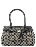 F13065 Grey Black Signature Hamptons Tote Bag