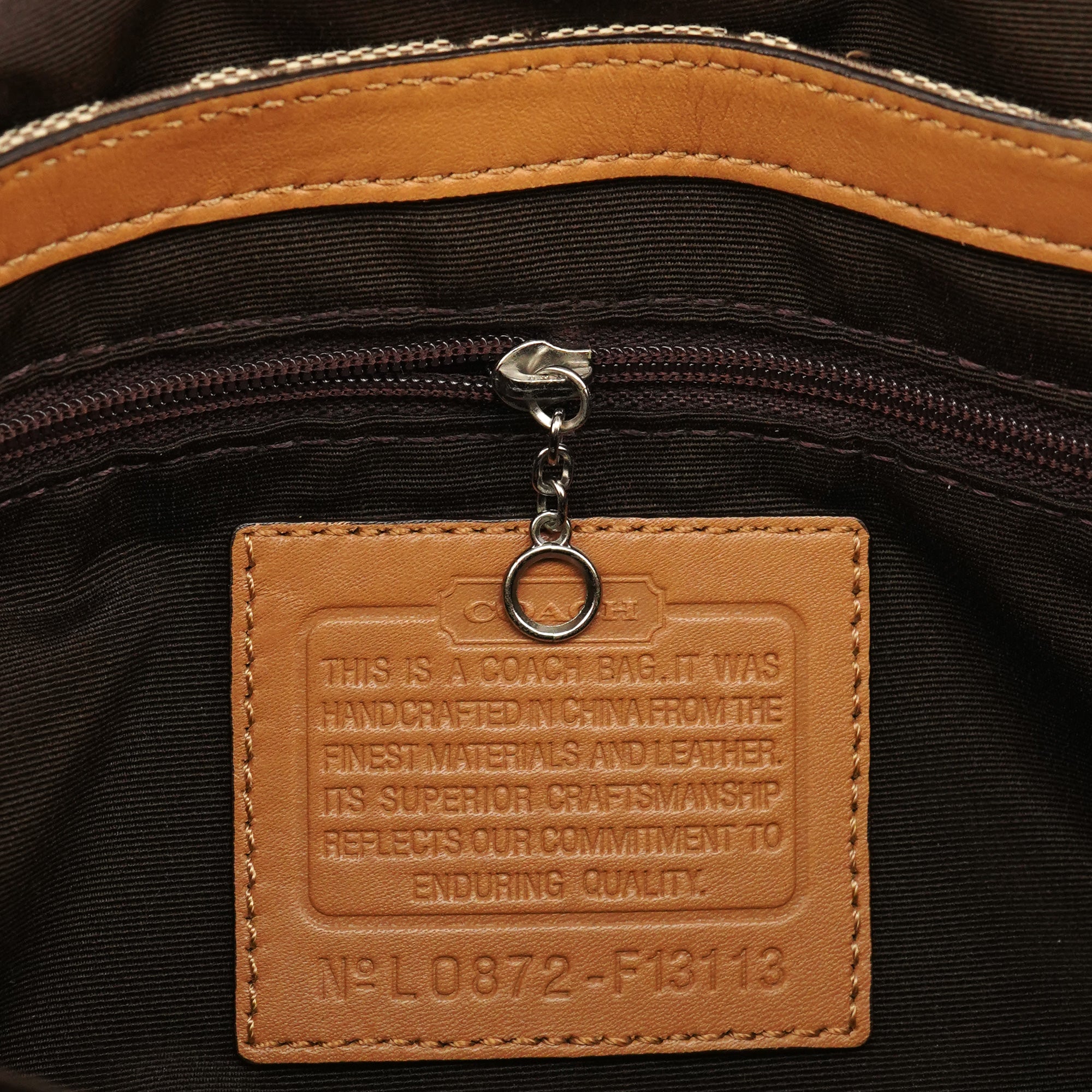 F13113 Beige Signature Soho Shoulder Bag