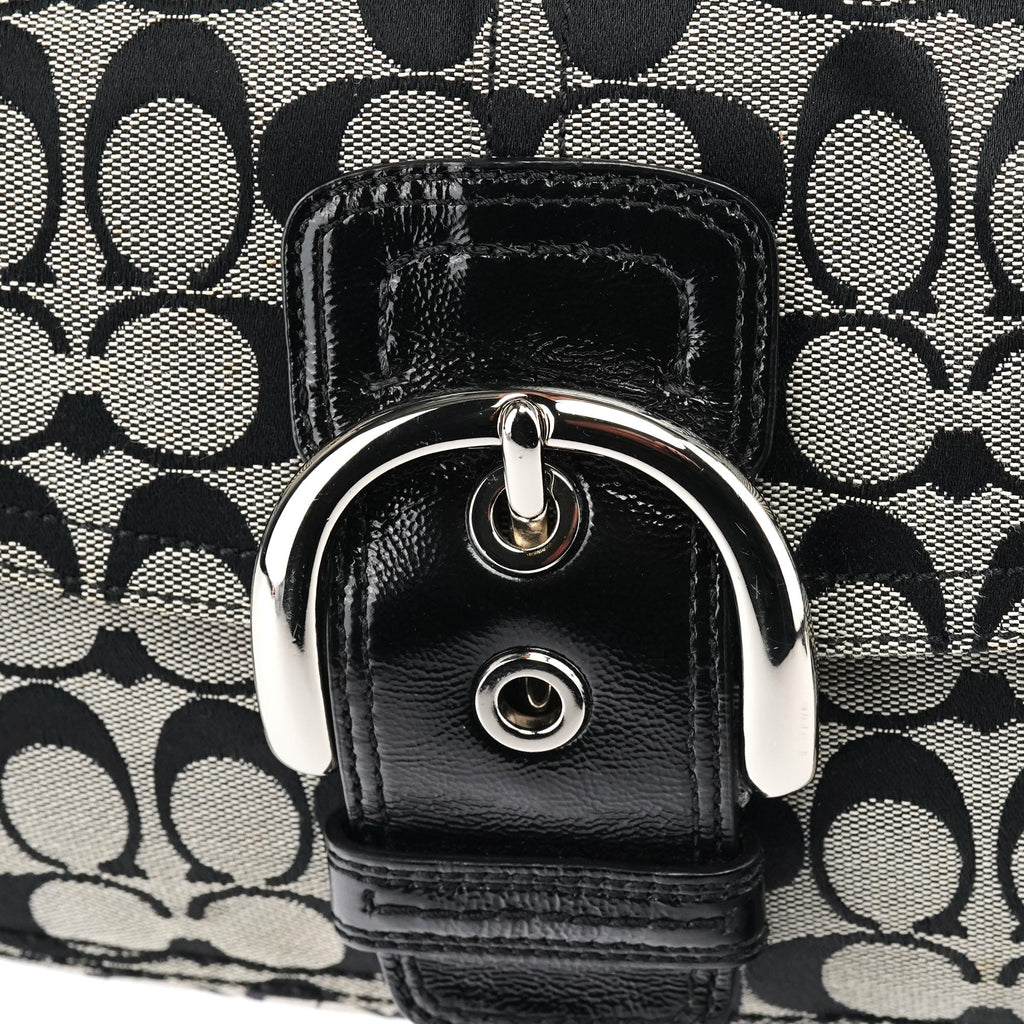 F13113 Grey Black Signature Soho Shoulder Bag