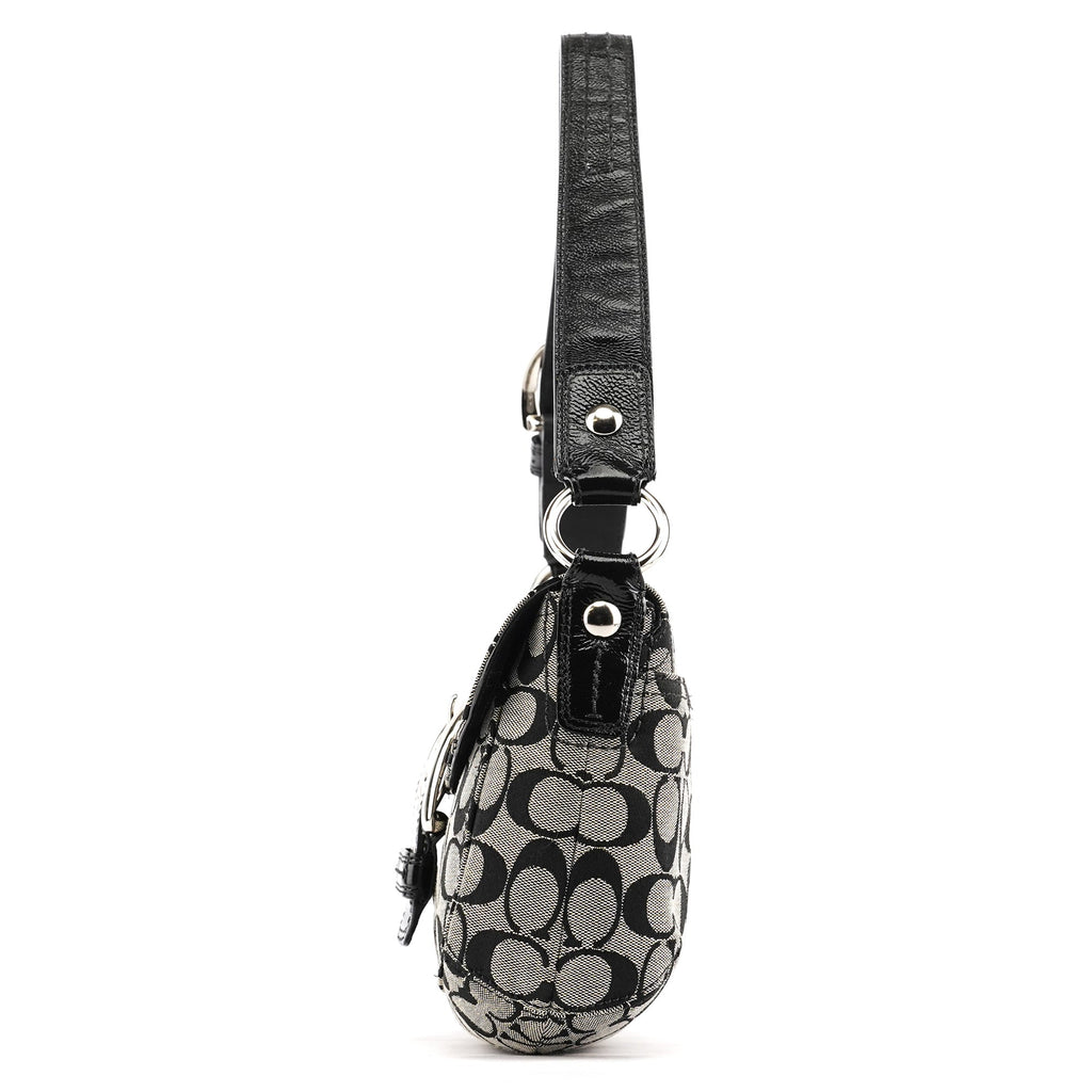 F13113 Grey Black Signature Soho Shoulder Bag