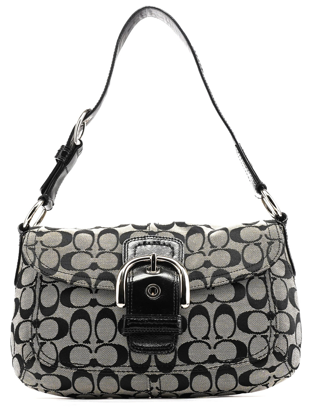 F13113 Grey Black Signature Soho Shoulder Bag