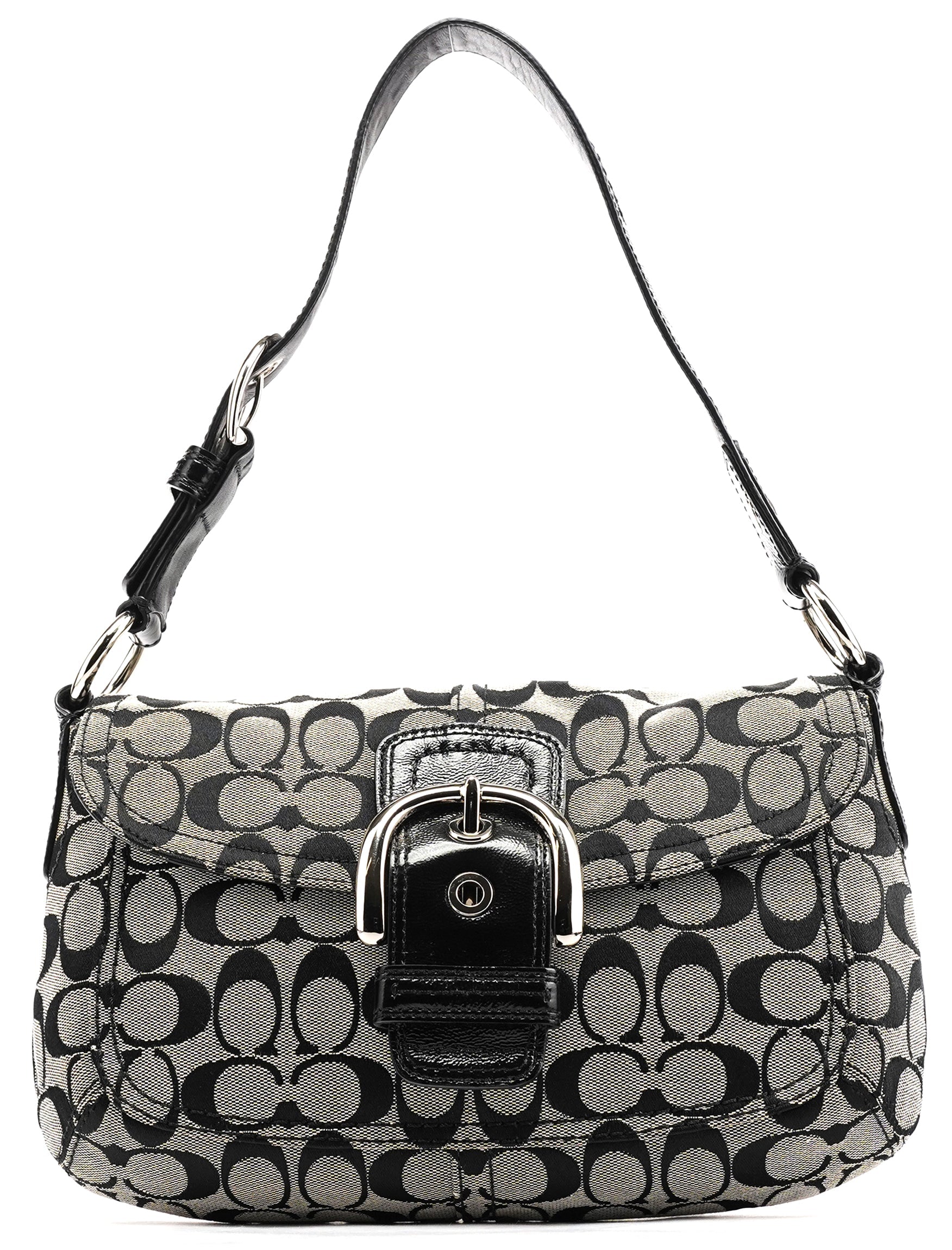 F13113 Grey Black Signature Soho Shoulder Bag