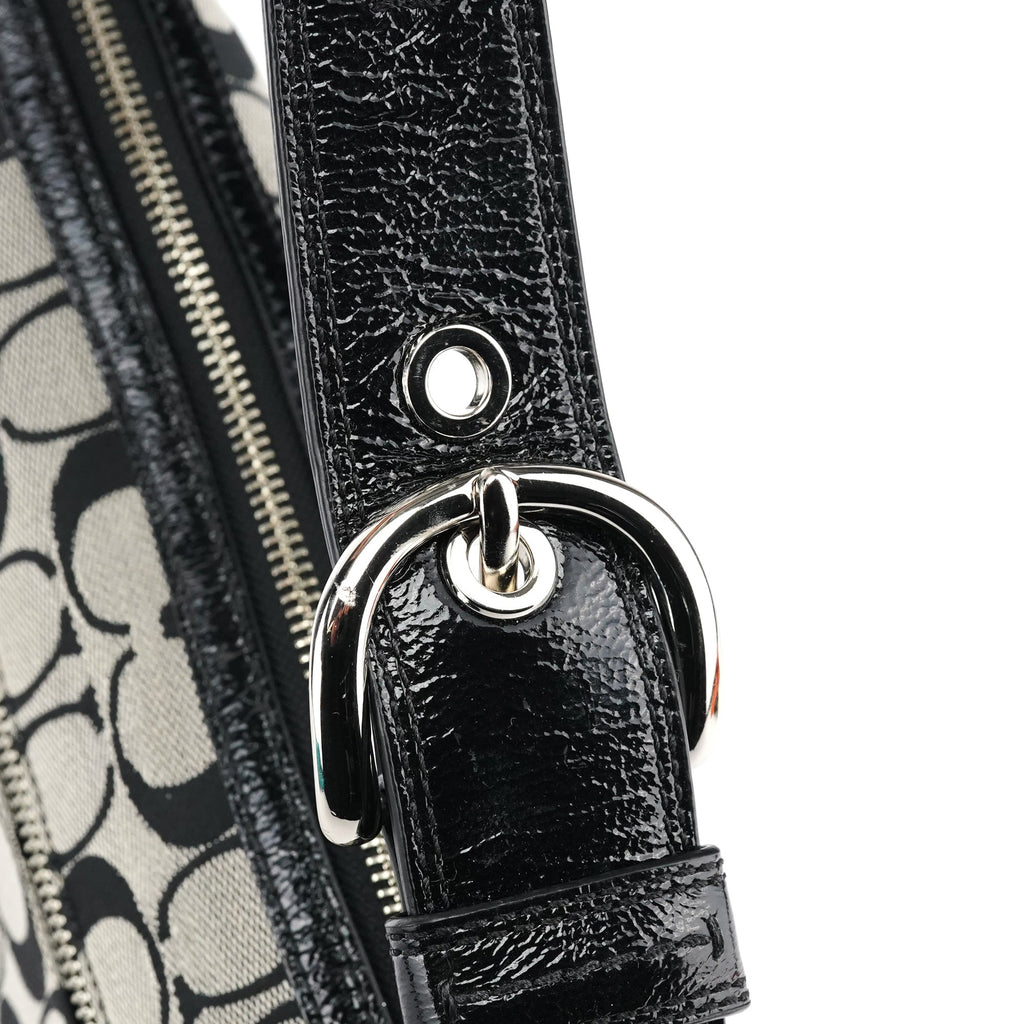 F13114 Grey Black Signature Soho Shoulder Bag