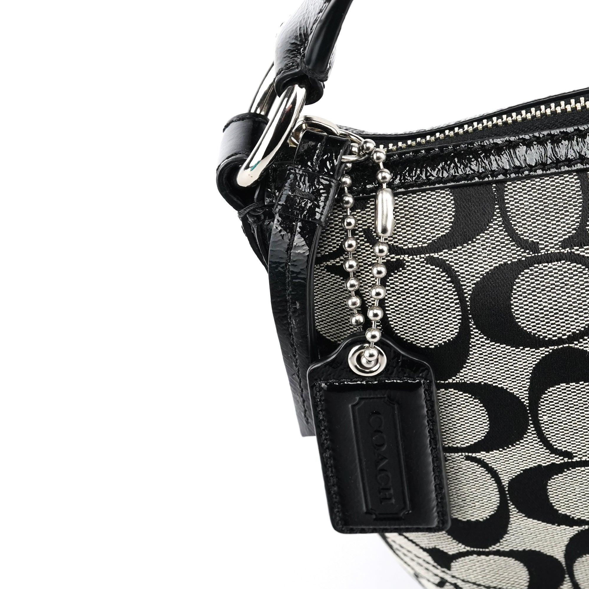 F13114 Grey Black Signature Soho Shoulder Bag