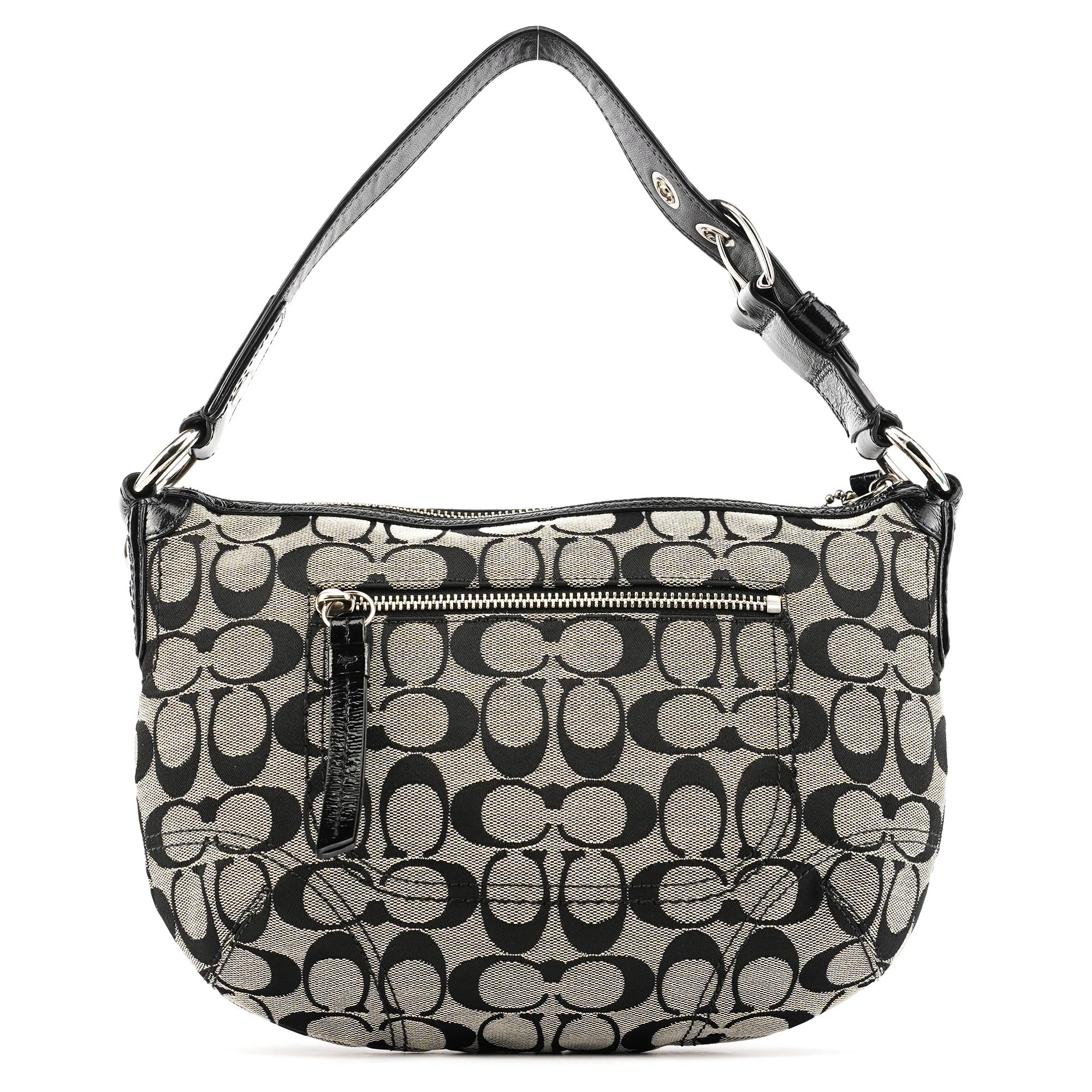 F13114 Grey Black Signature Soho Shoulder Bag