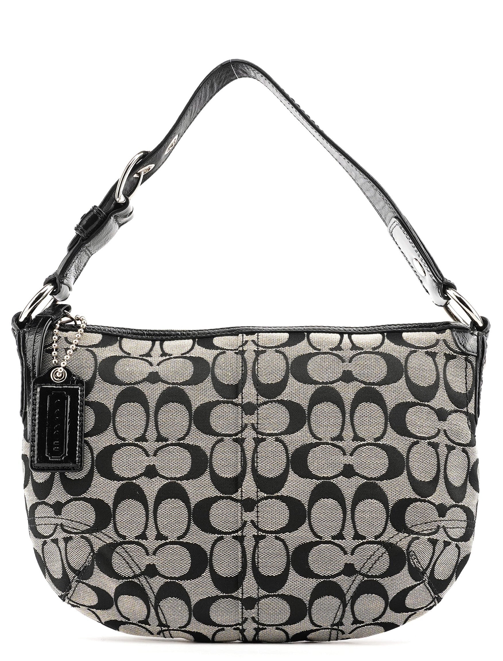 F13114 Grey Black Signature Soho Shoulder Bag