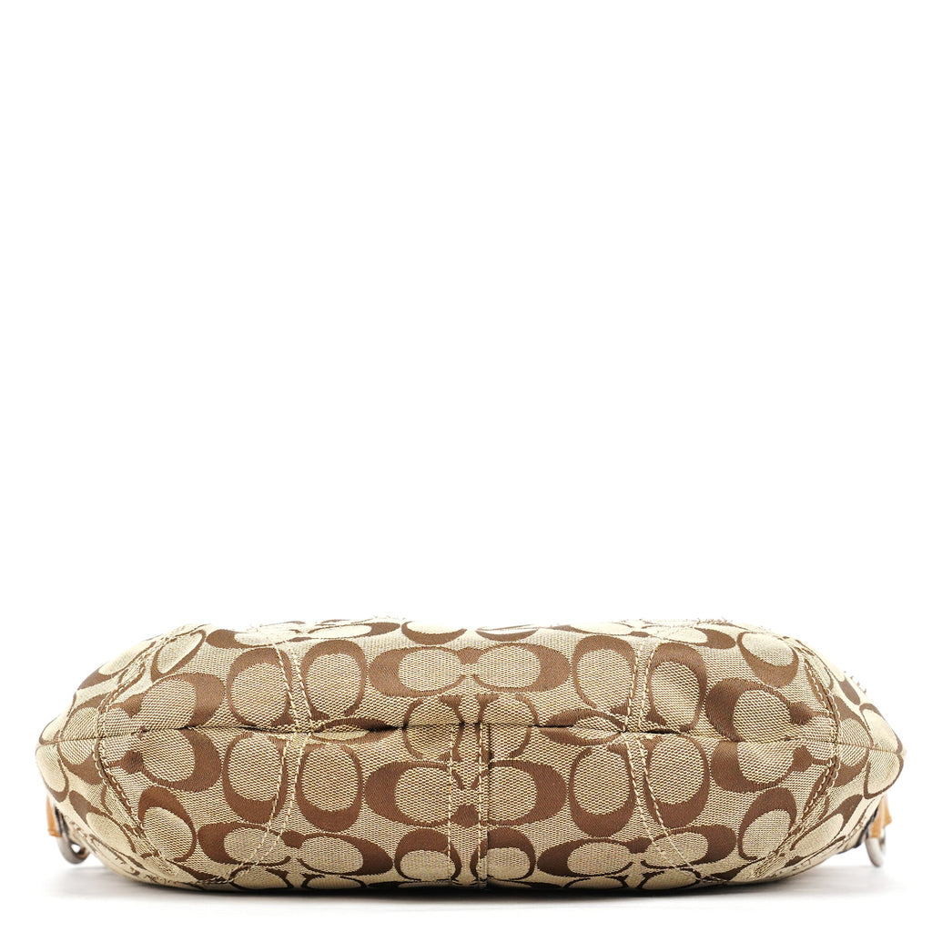 F13115 Beige Signature Hobo Shoulder Bag