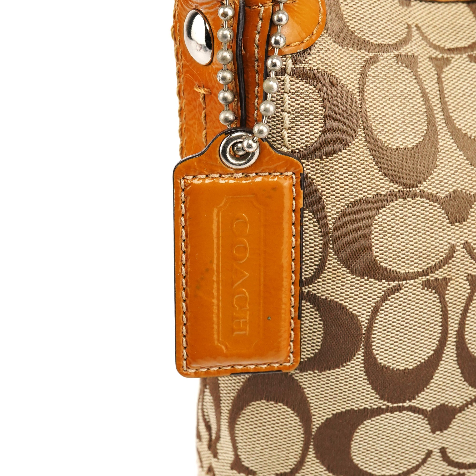 F13115 Beige Signature Hobo Shoulder Bag