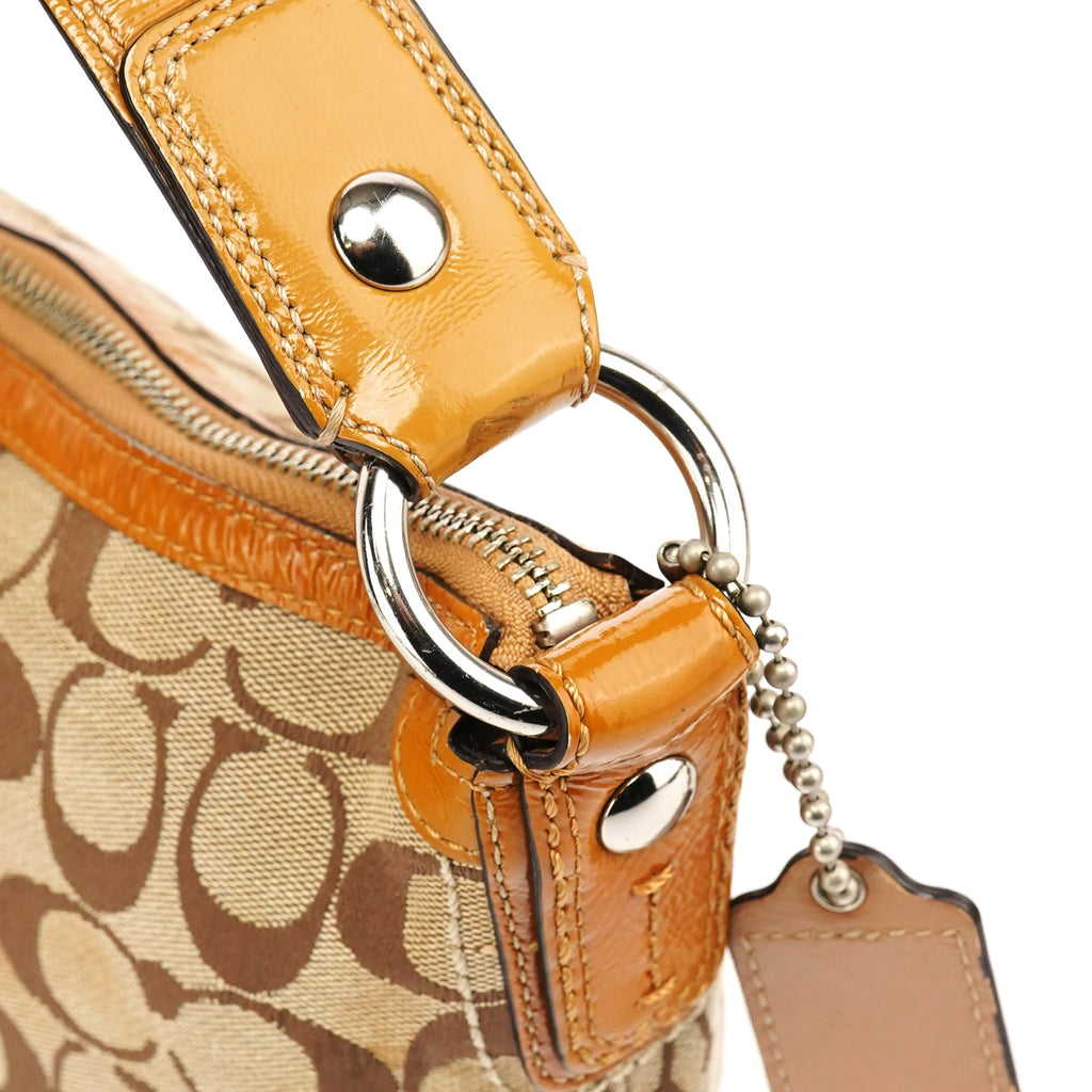 F13115 Beige Signature Hobo Shoulder Bag