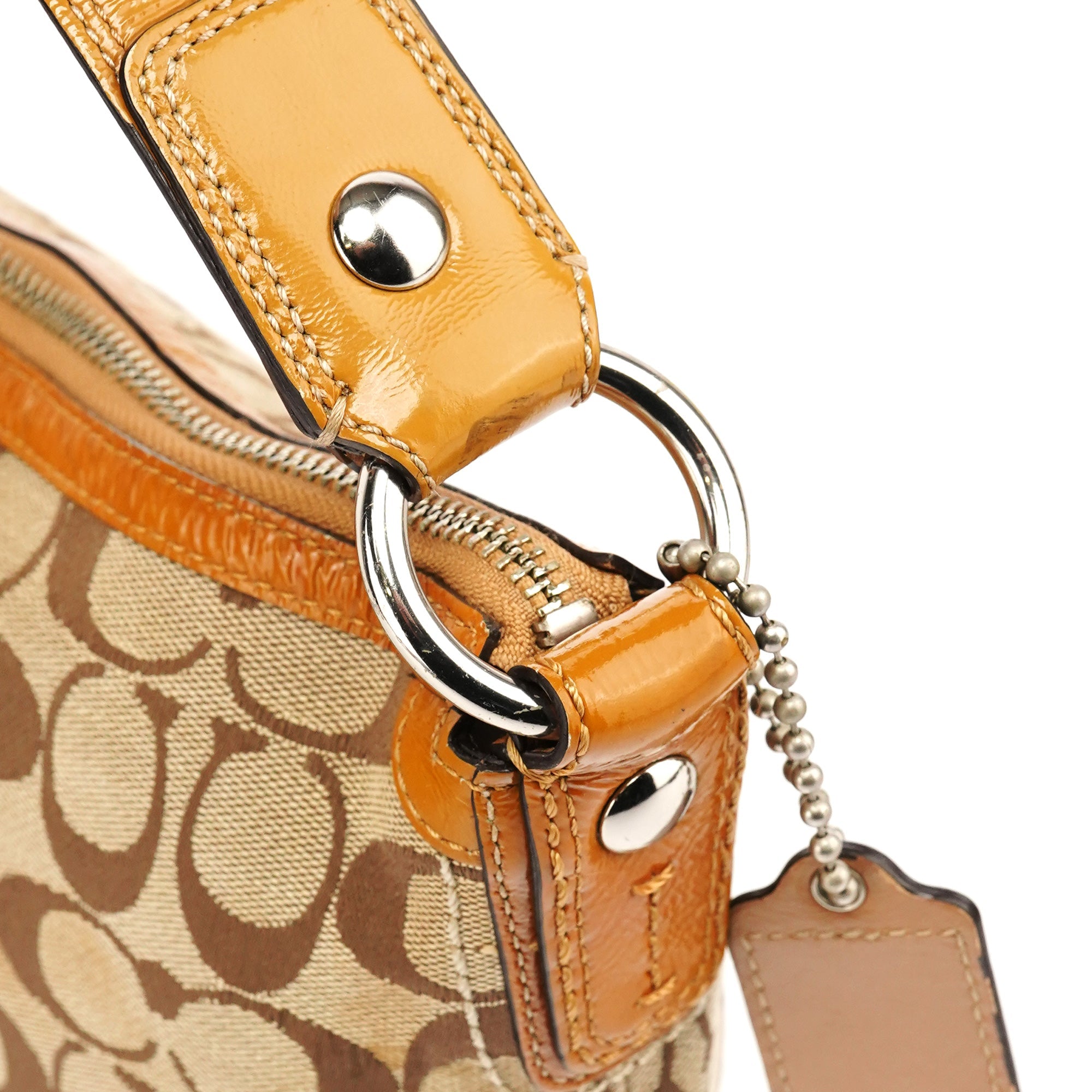 F13115 Beige Signature Hobo Shoulder Bag