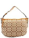 F13115 Beige Signature Hobo Shoulder Bag