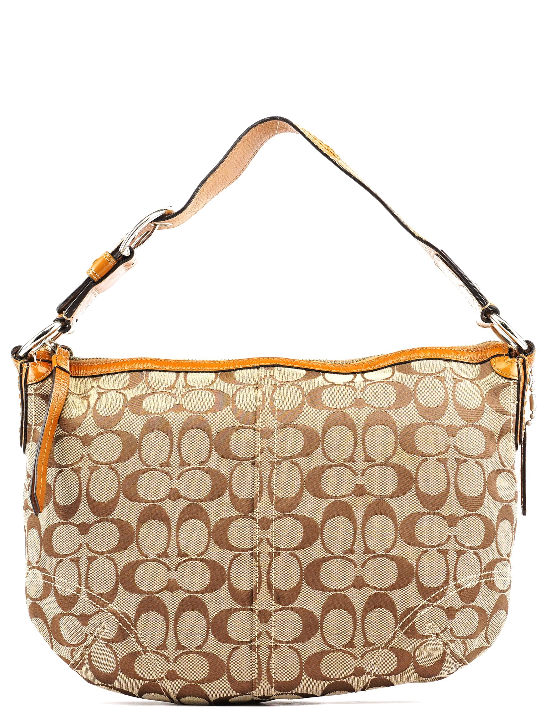 F13115 Beige Signature Hobo Shoulder Bag