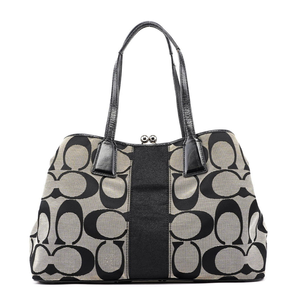 F13533 Grey Signature C Tote Bag
