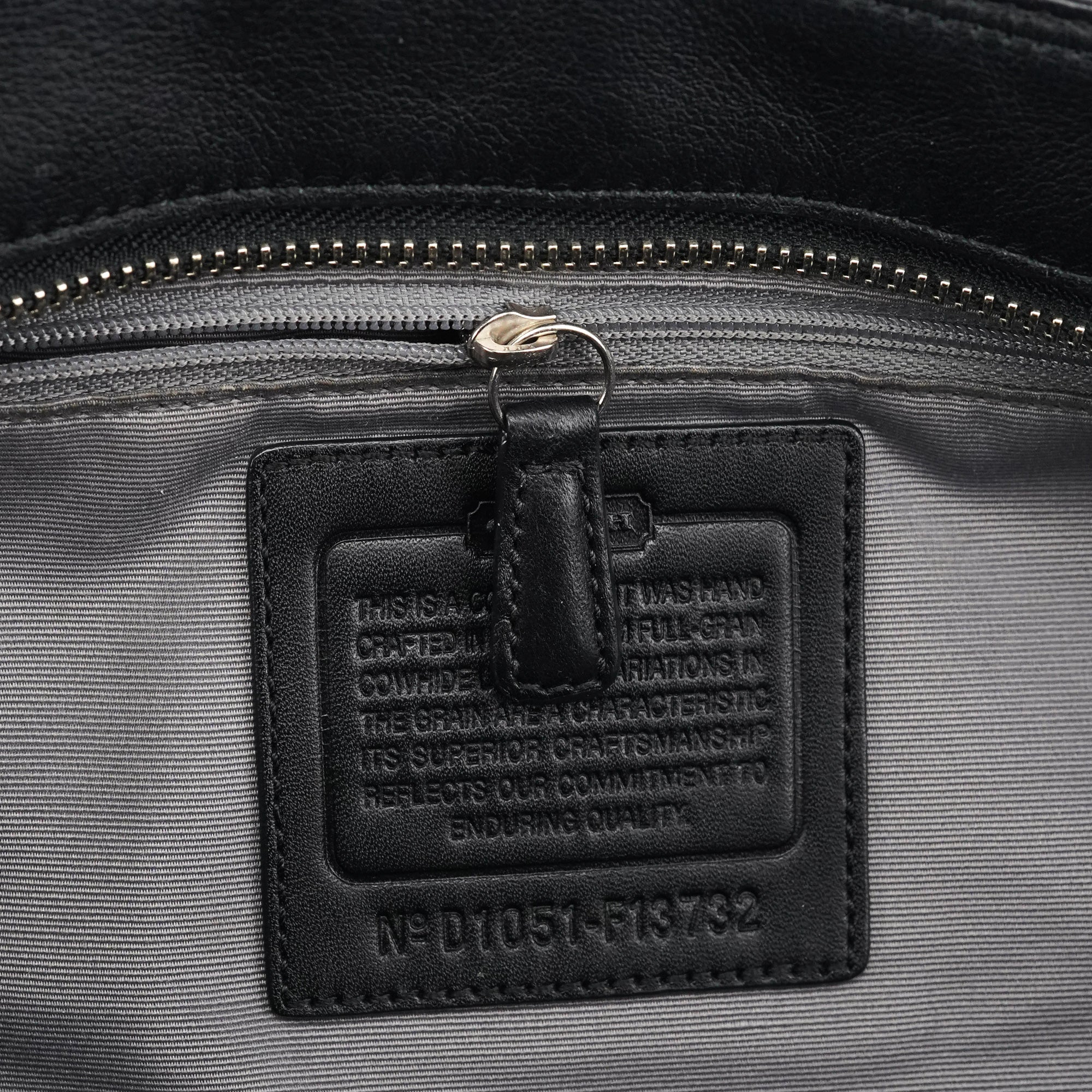 F13732 Black Leather Ruched Soho Tote Bag