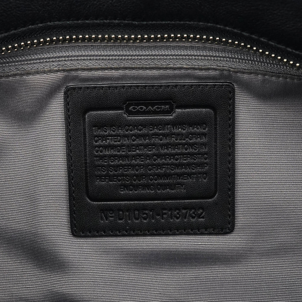 F13732 Black Leather Ruched Soho Tote Bag