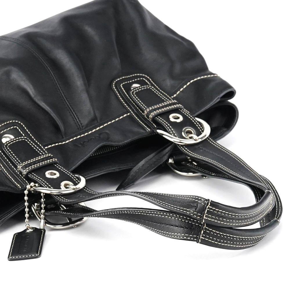 F13732 Black Leather Soho Tote Bag