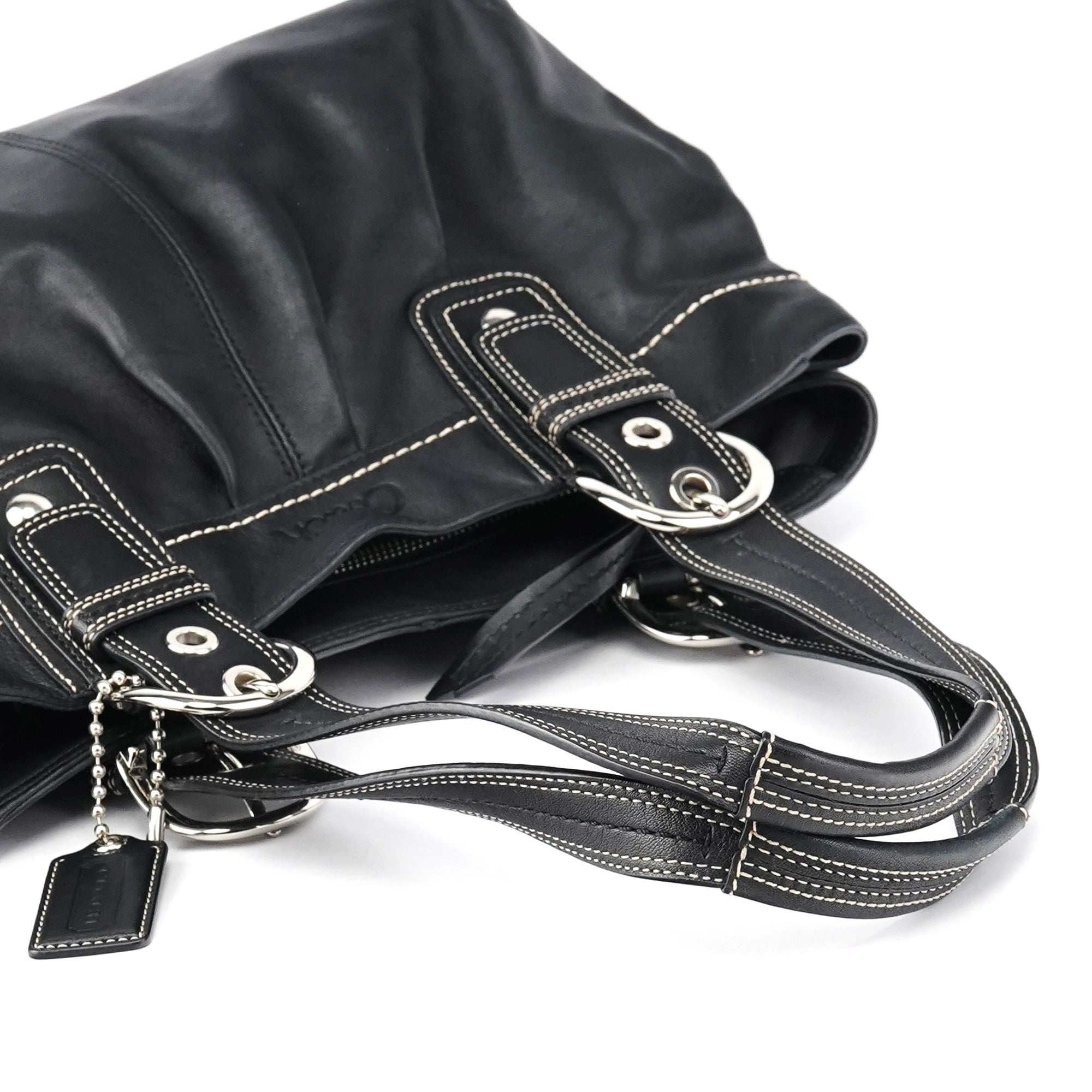 F13732 Black Leather Soho Tote Bag