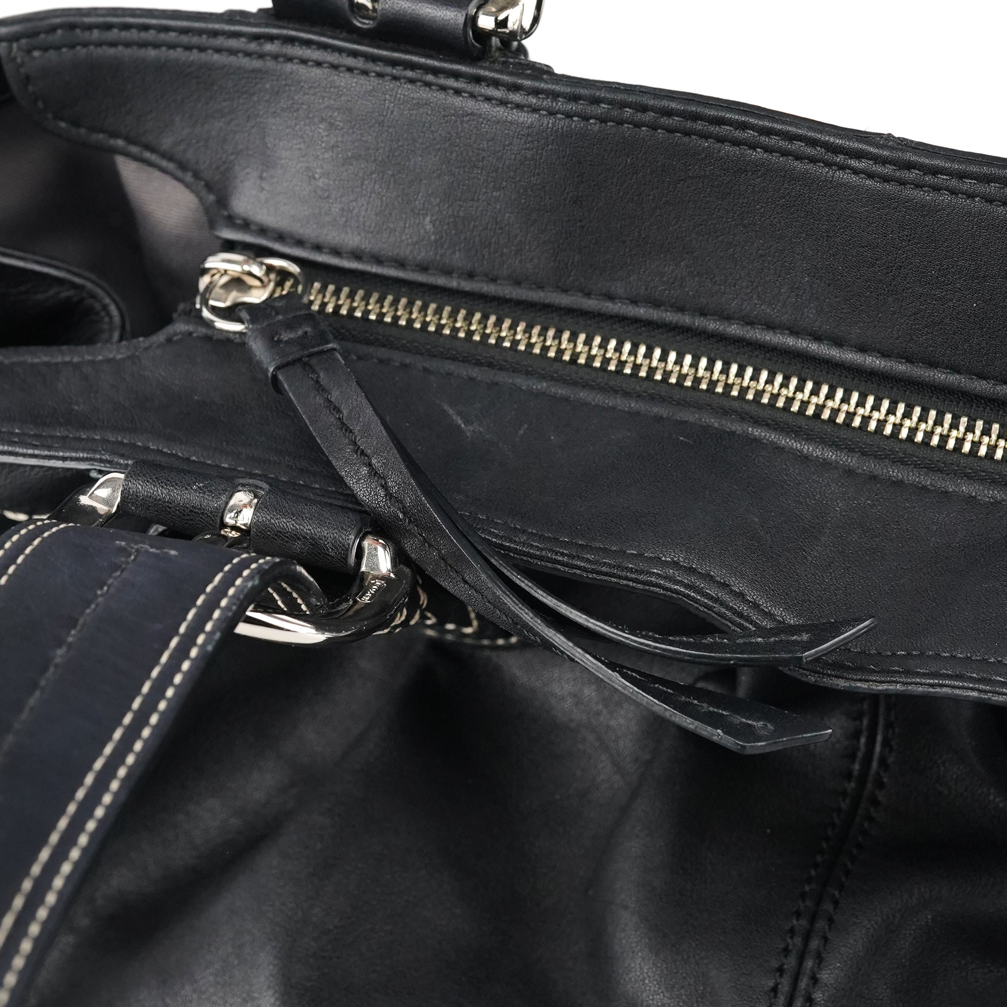 F13732 Black Leather Soho Tote Bag