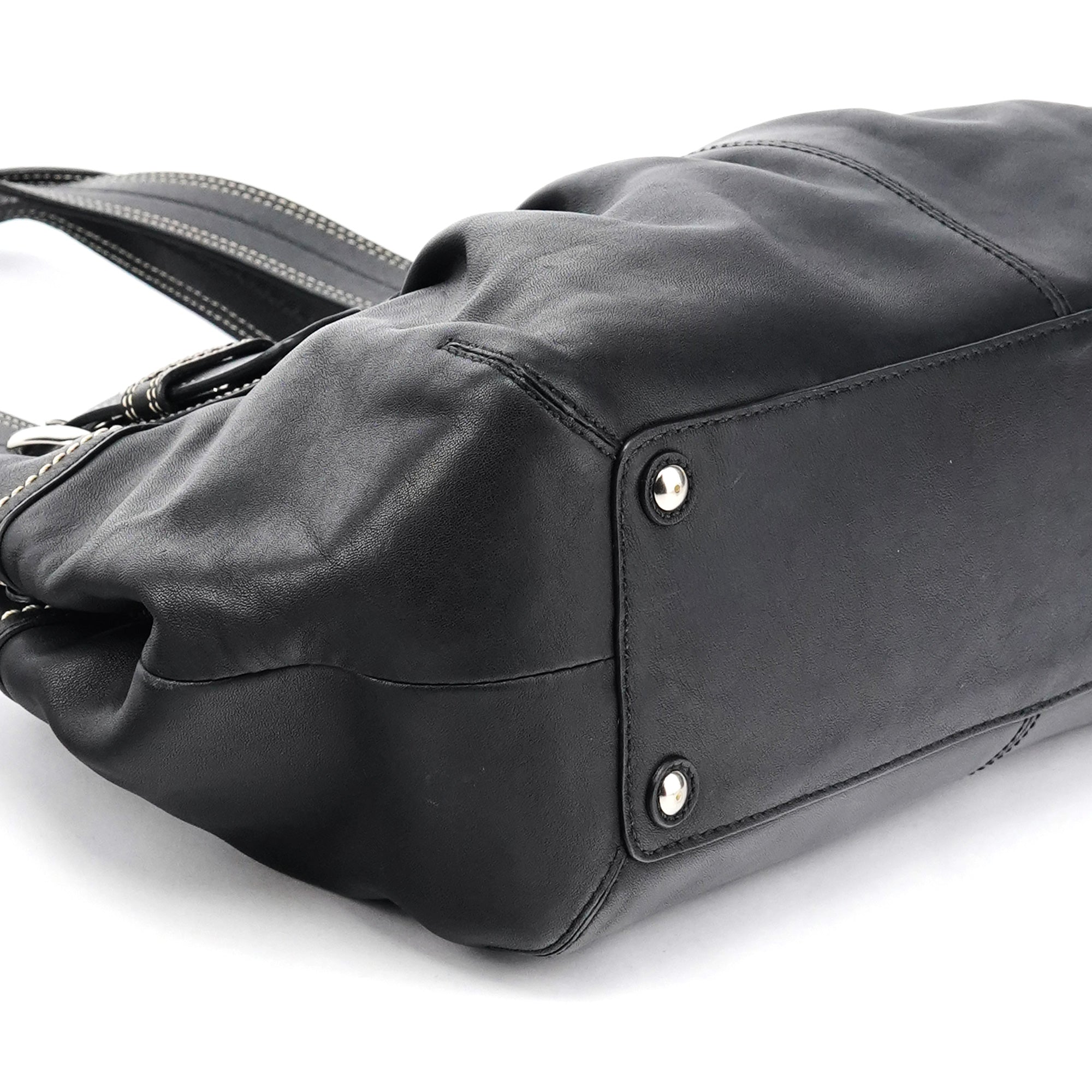 F13732 Black Leather Soho Tote Bag