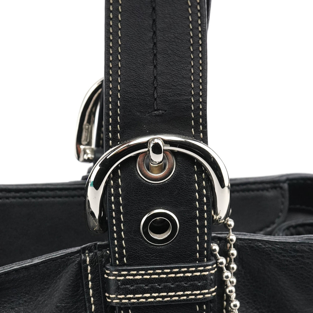 F13732 Black Leather Soho Tote Bag