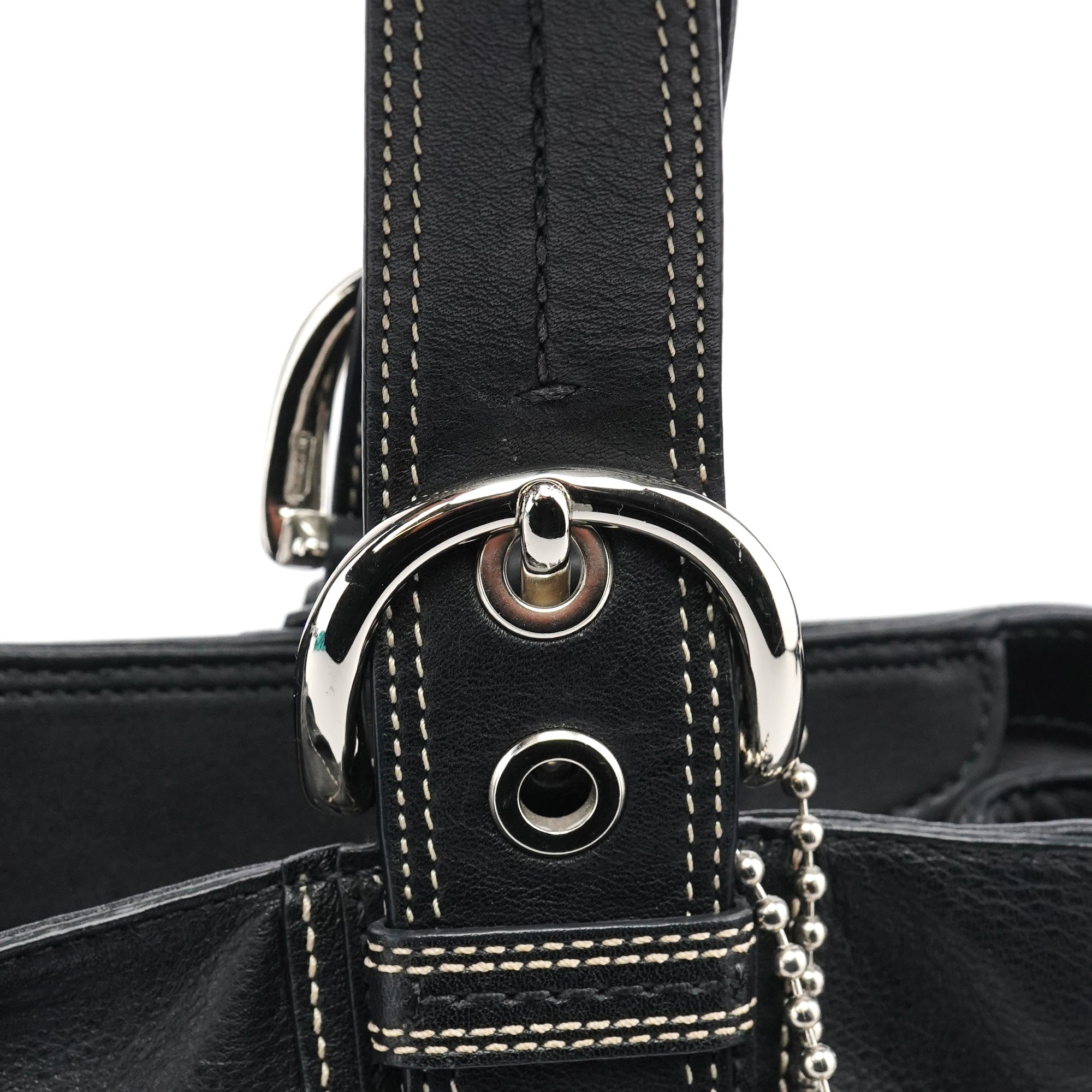 F13732 Black Leather Soho Tote Bag