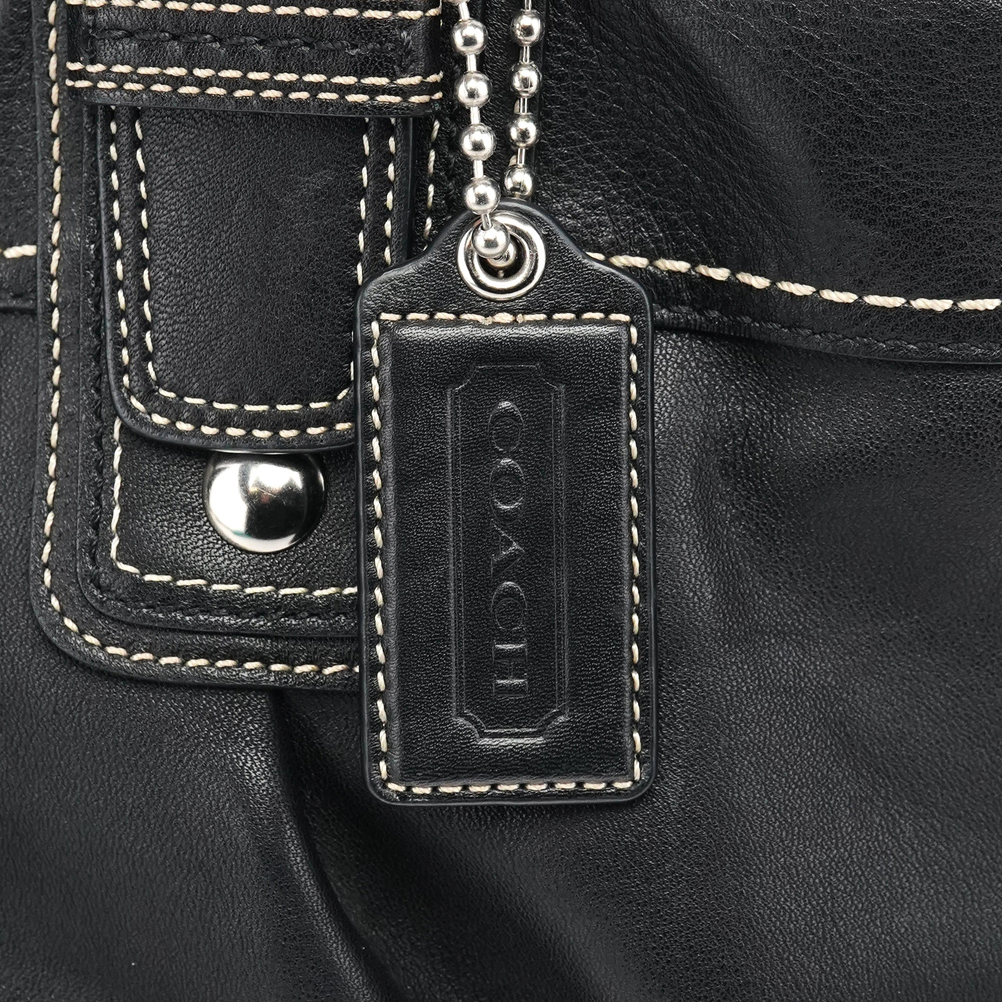 F13732 Black Leather Soho Tote Bag