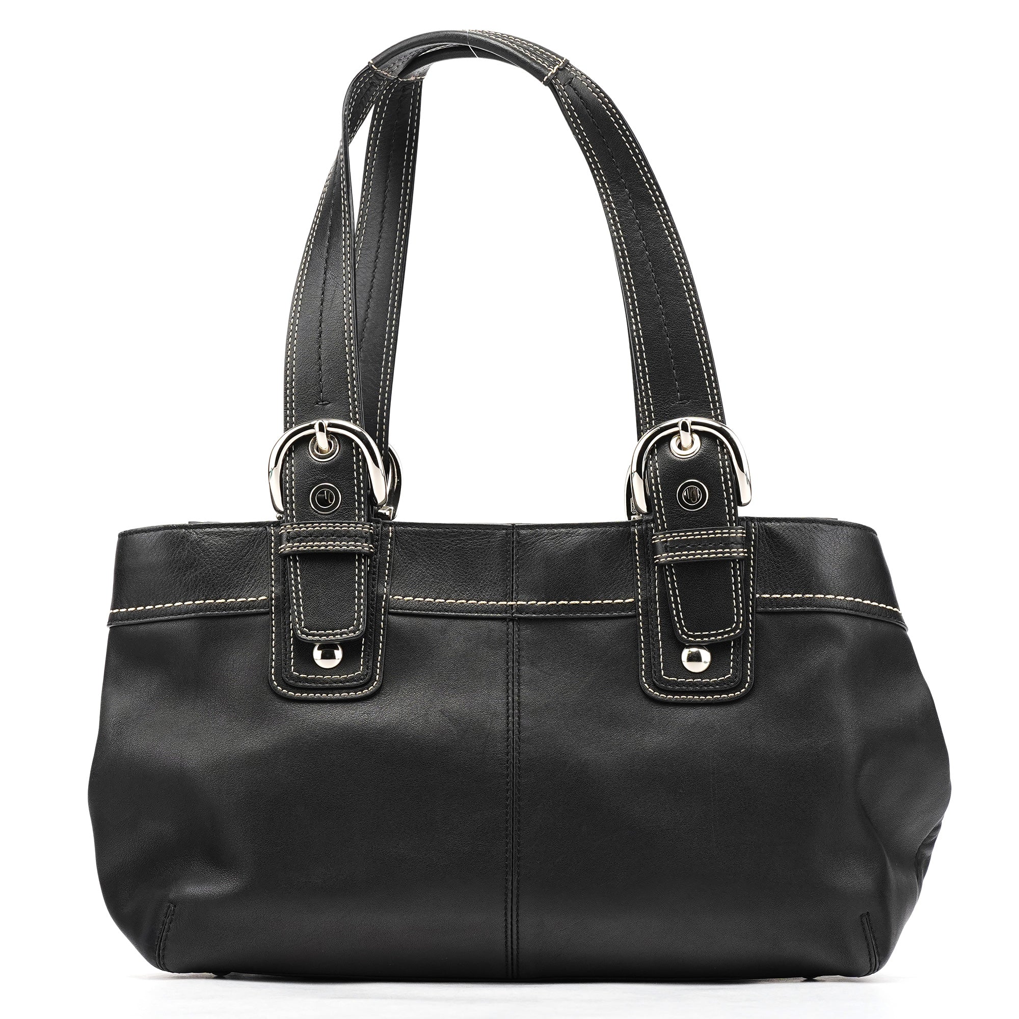 F13732 Black Leather Soho Tote Bag