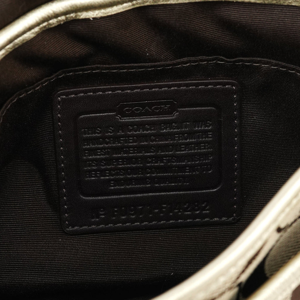 F14282 Beige Gold Signature Turnlock Bag