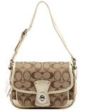 F14282 Beige Gold Signature Turnlock Bag