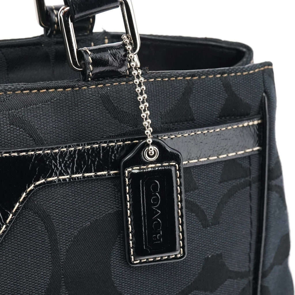 F14415 Black Signature Turnlock Tote Bag