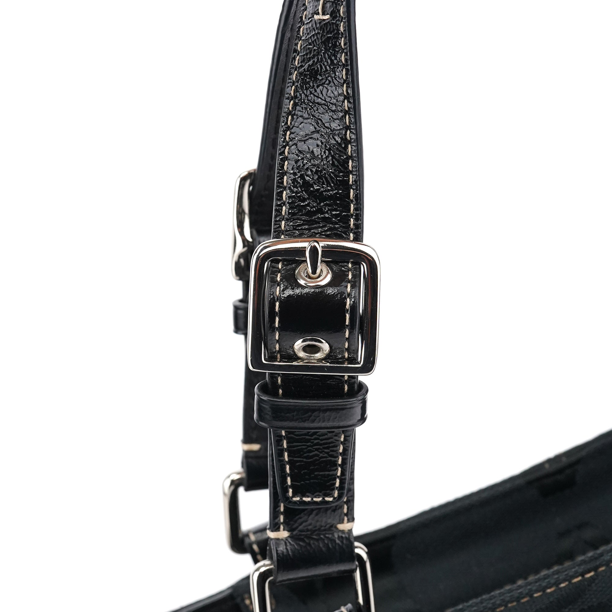 F14415 Black Signature Turnlock Tote Bag