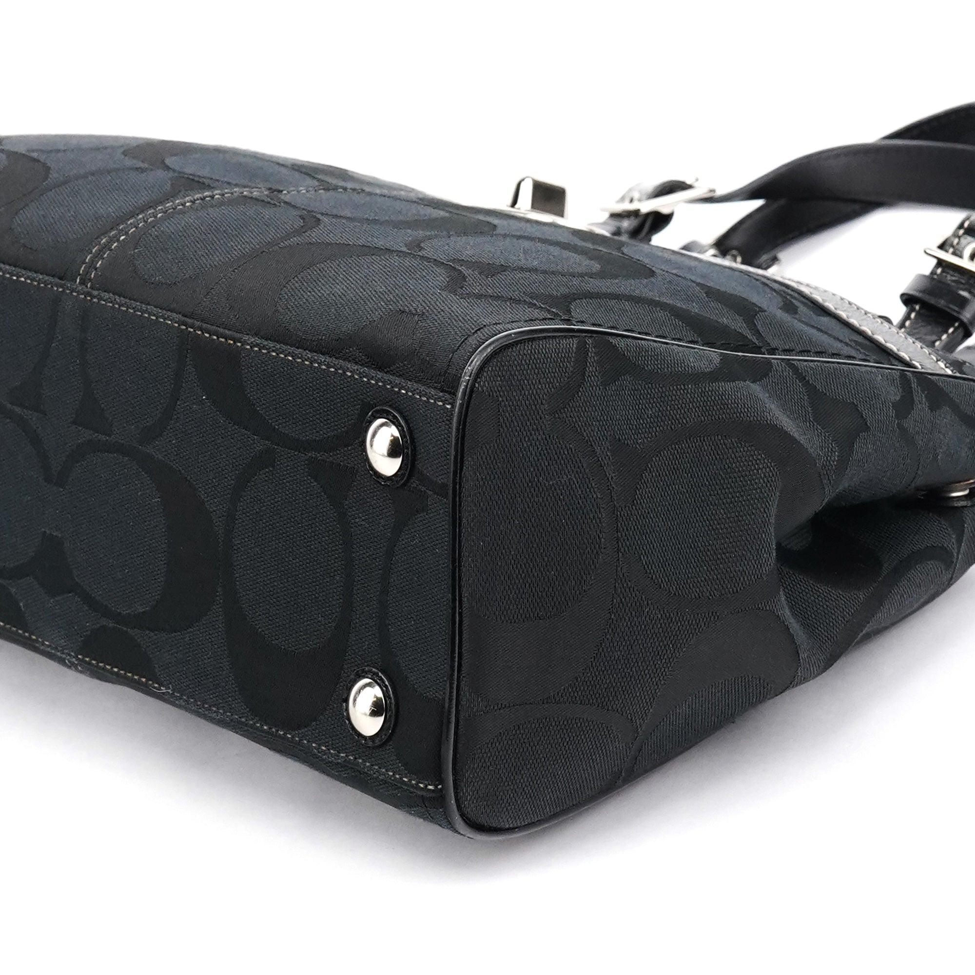 F14415 Black Signature Turnlock Tote Bag