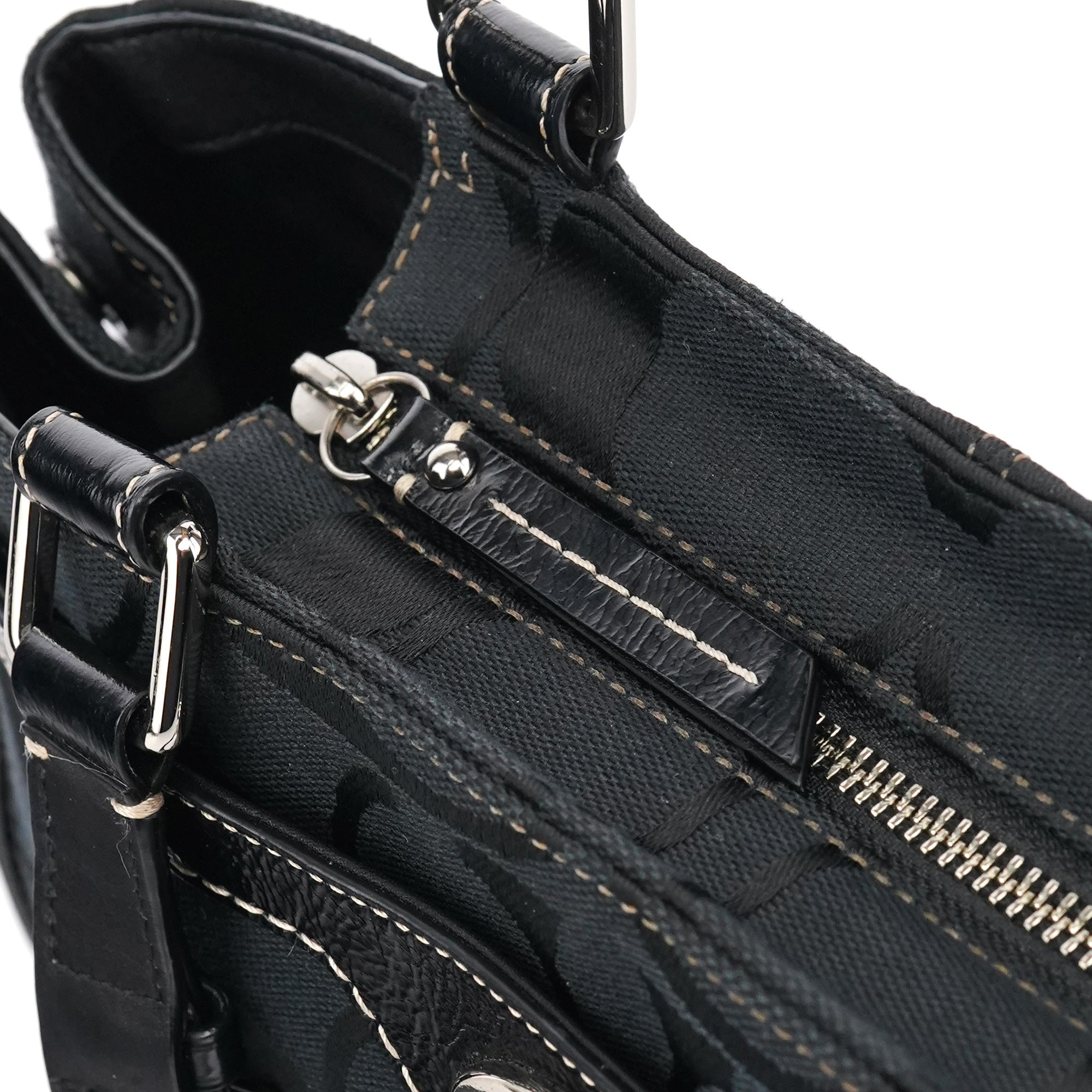 F14415 Black Signature Turnlock Tote Bag