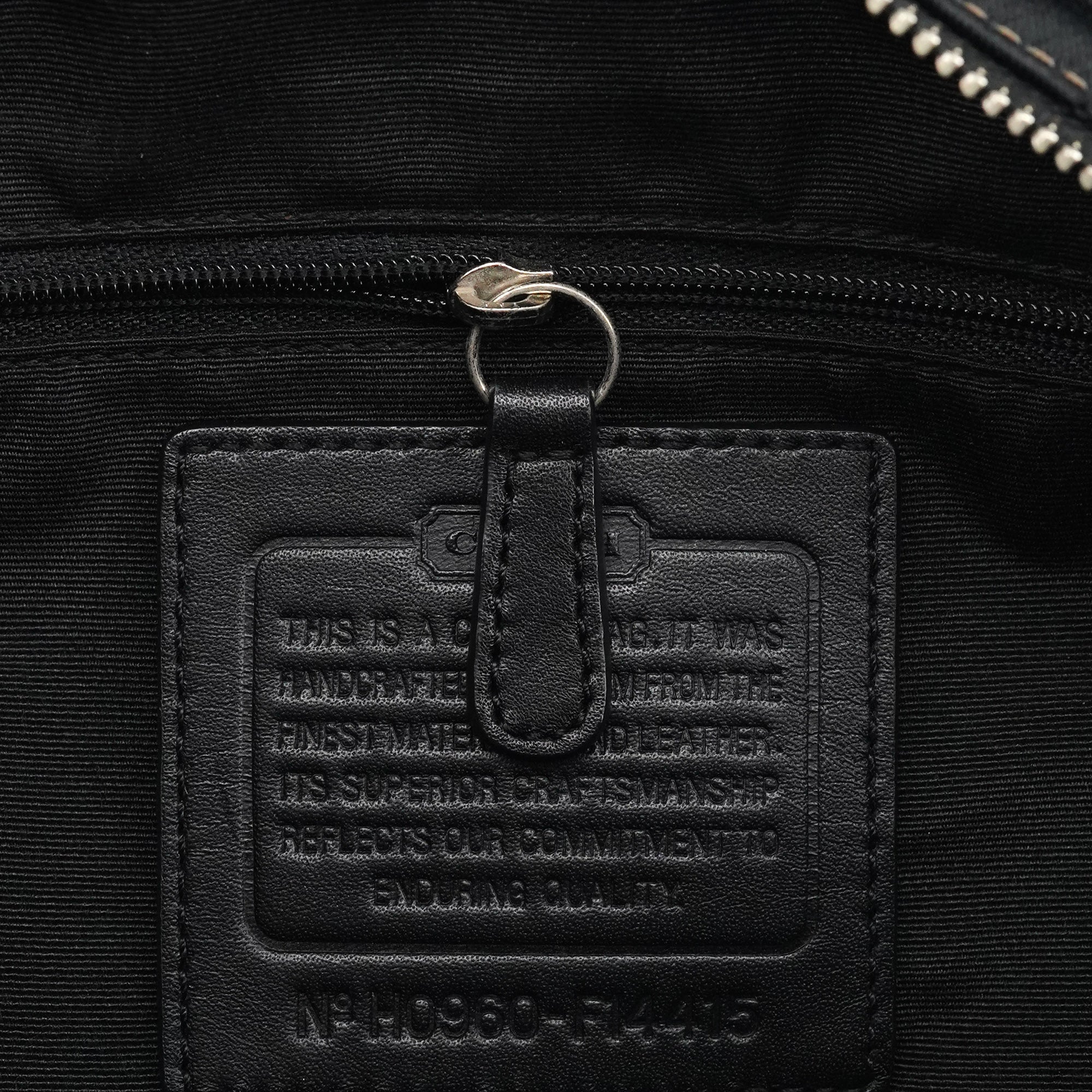 F14415 Black Signature Turnlock Tote Bag