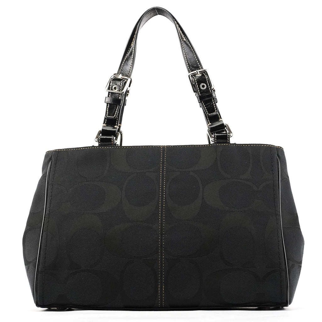 F14415 Black Signature Turnlock Tote Bag