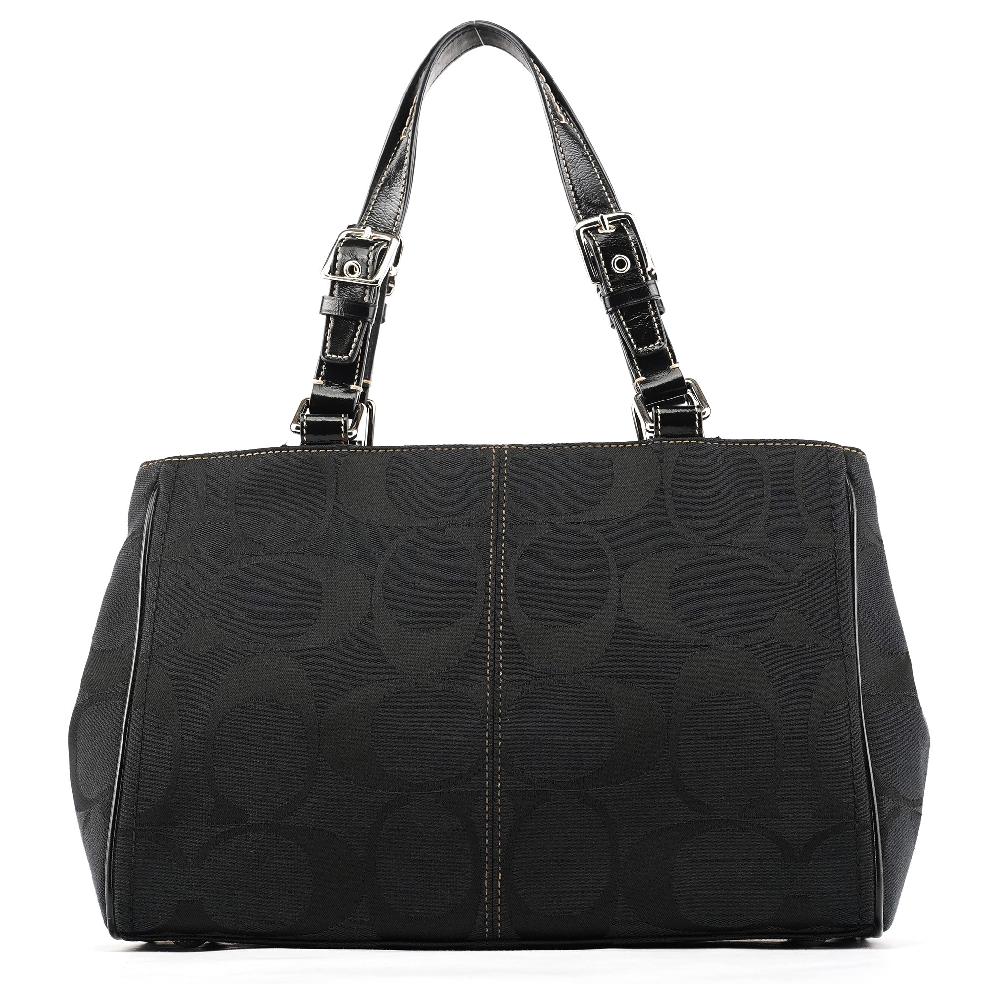 F14415 Black Signature Turnlock Tote Bag