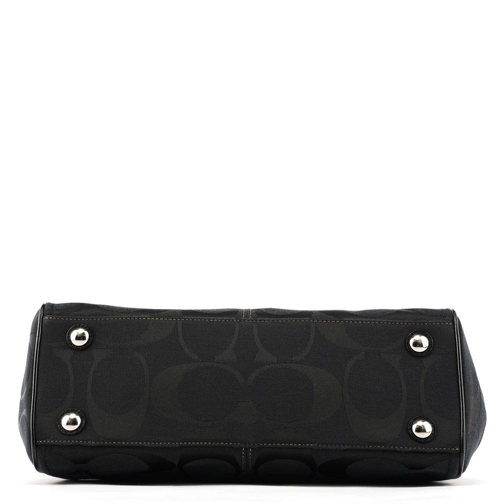 F14415 Black Signature Turnlock Tote Bag