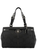 F14415 Black Signature Turnlock Tote Bag