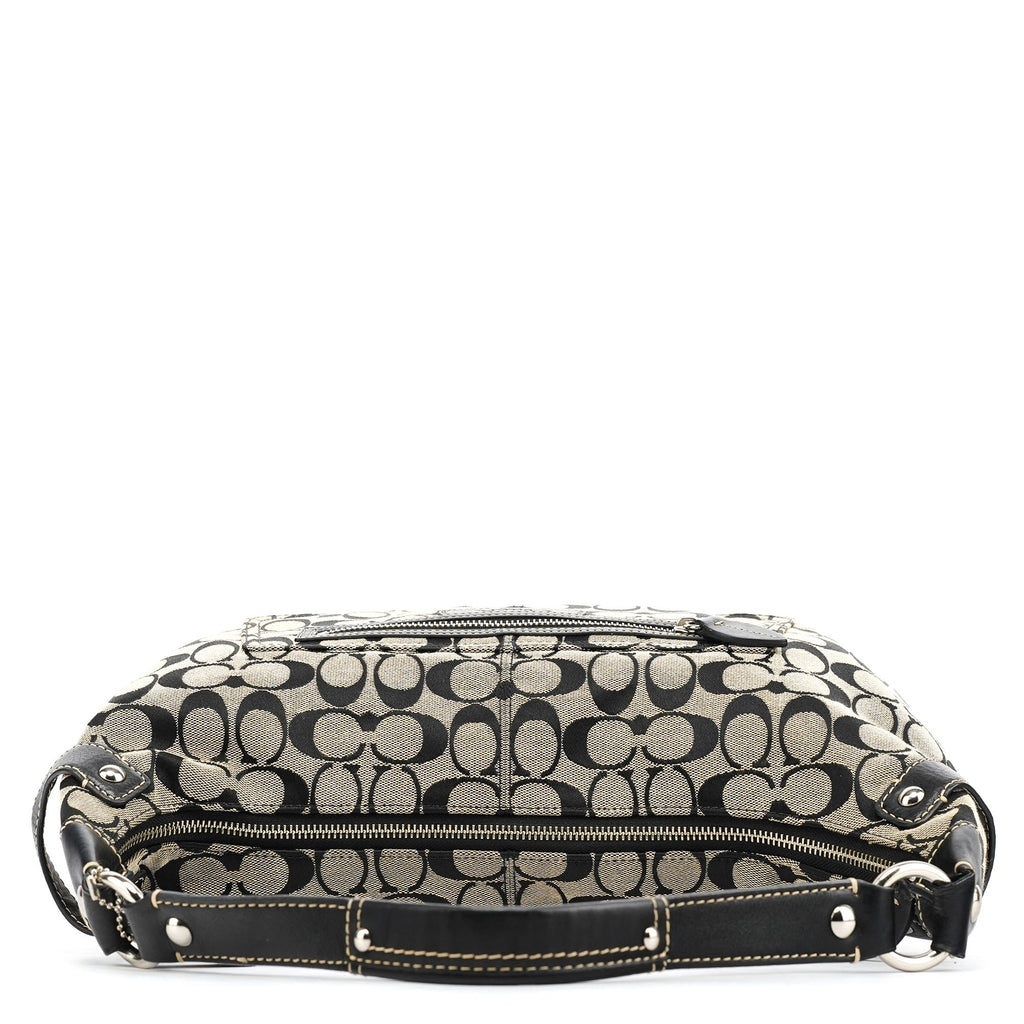 F14691 Grey Black Signature Penelope Hobo Bag