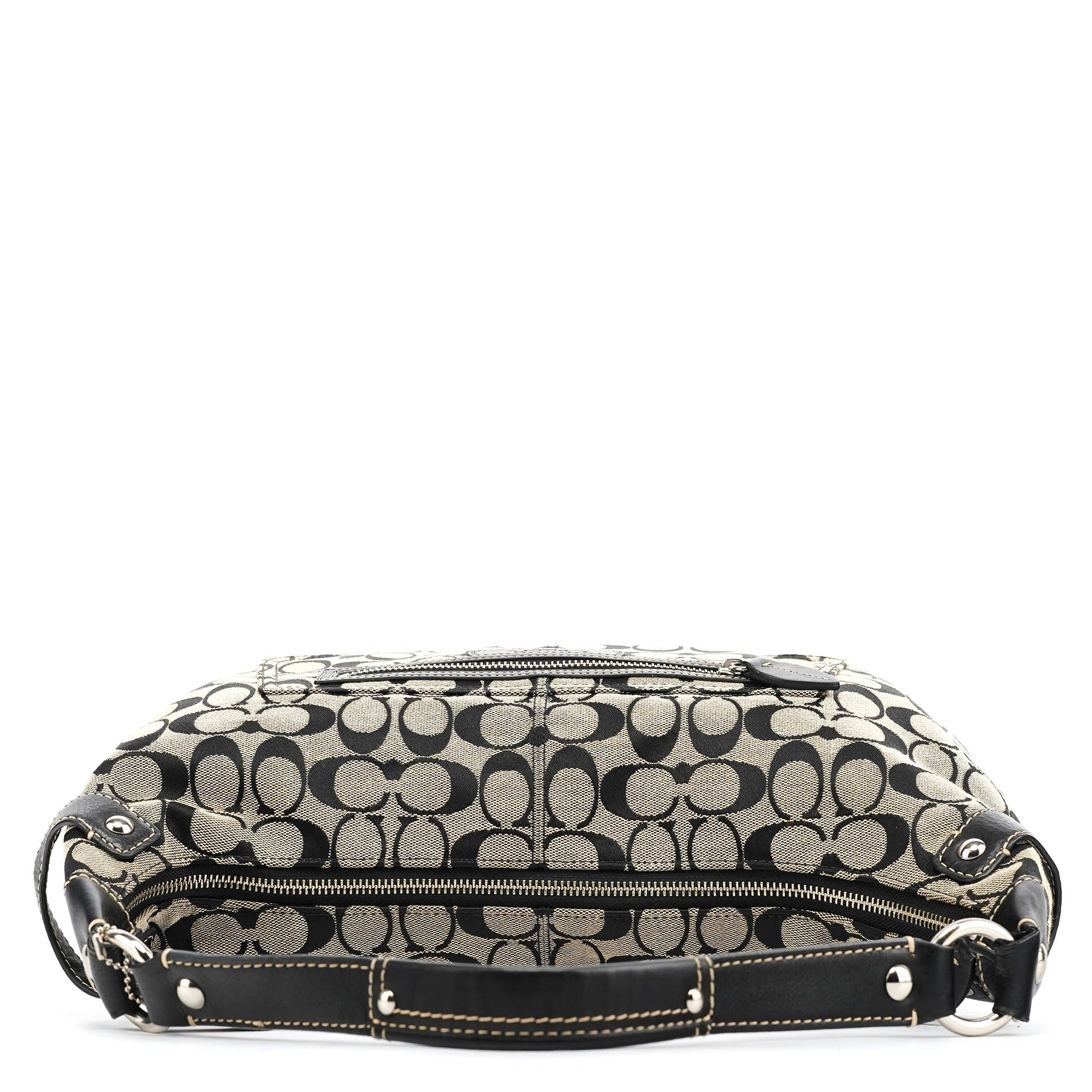 F14691 Grey Black Signature Penelope Hobo Bag