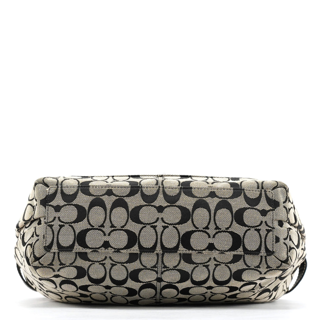 F14691 Grey Black Signature Penelope Hobo Bag