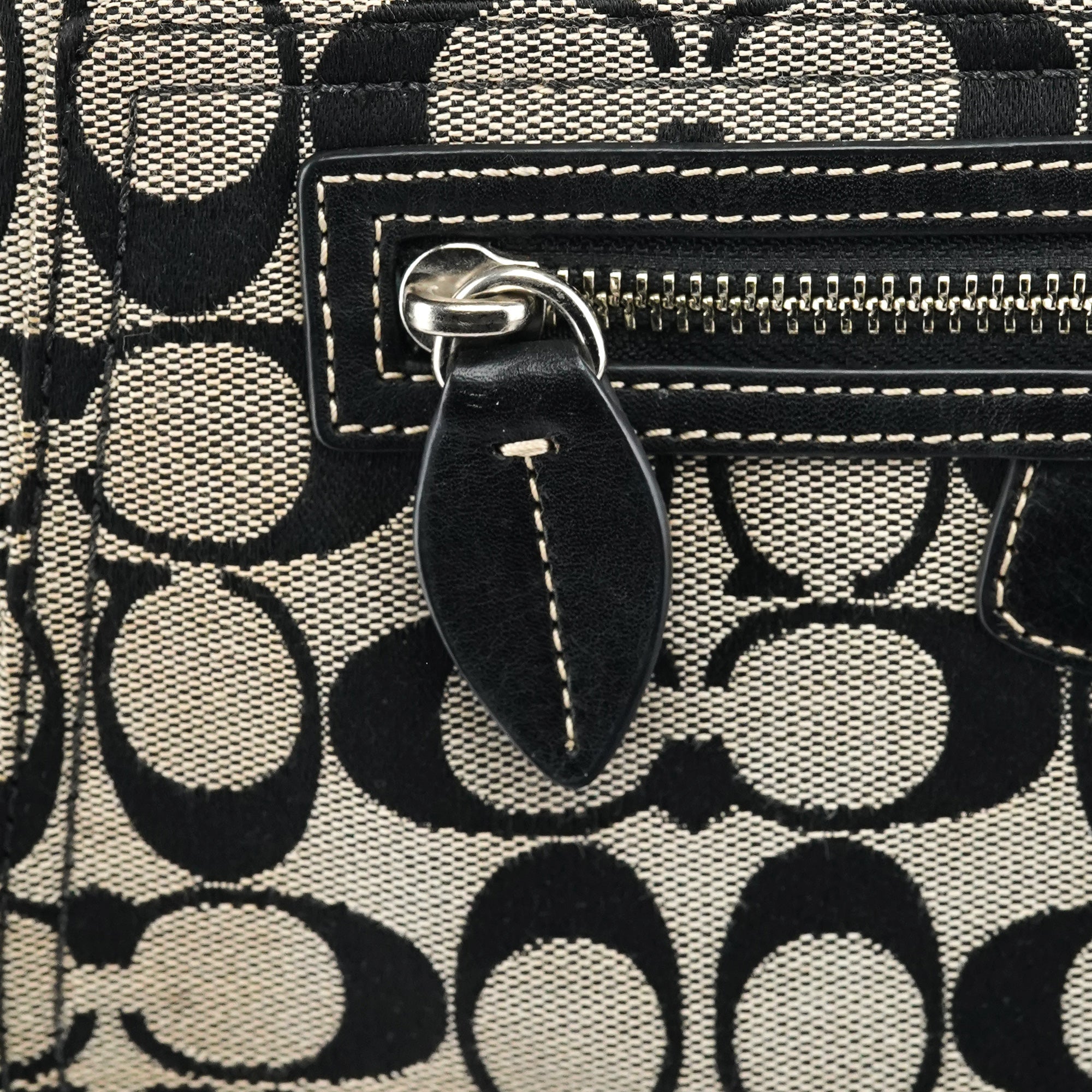 F14691 Grey Black Signature Penelope Hobo Bag