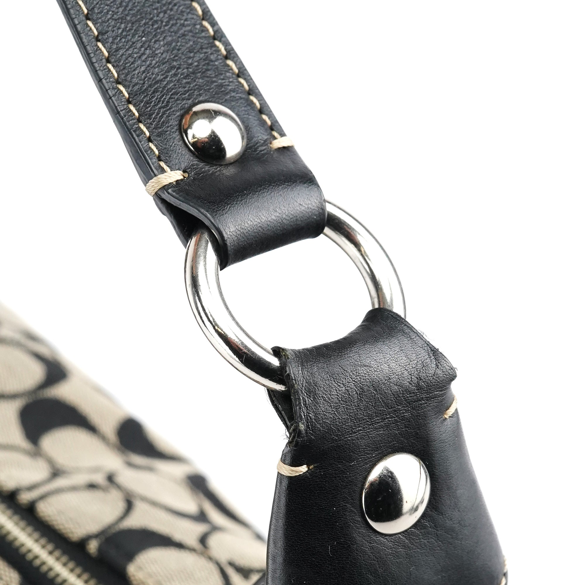 F14691 Grey Black Signature Penelope Hobo Bag