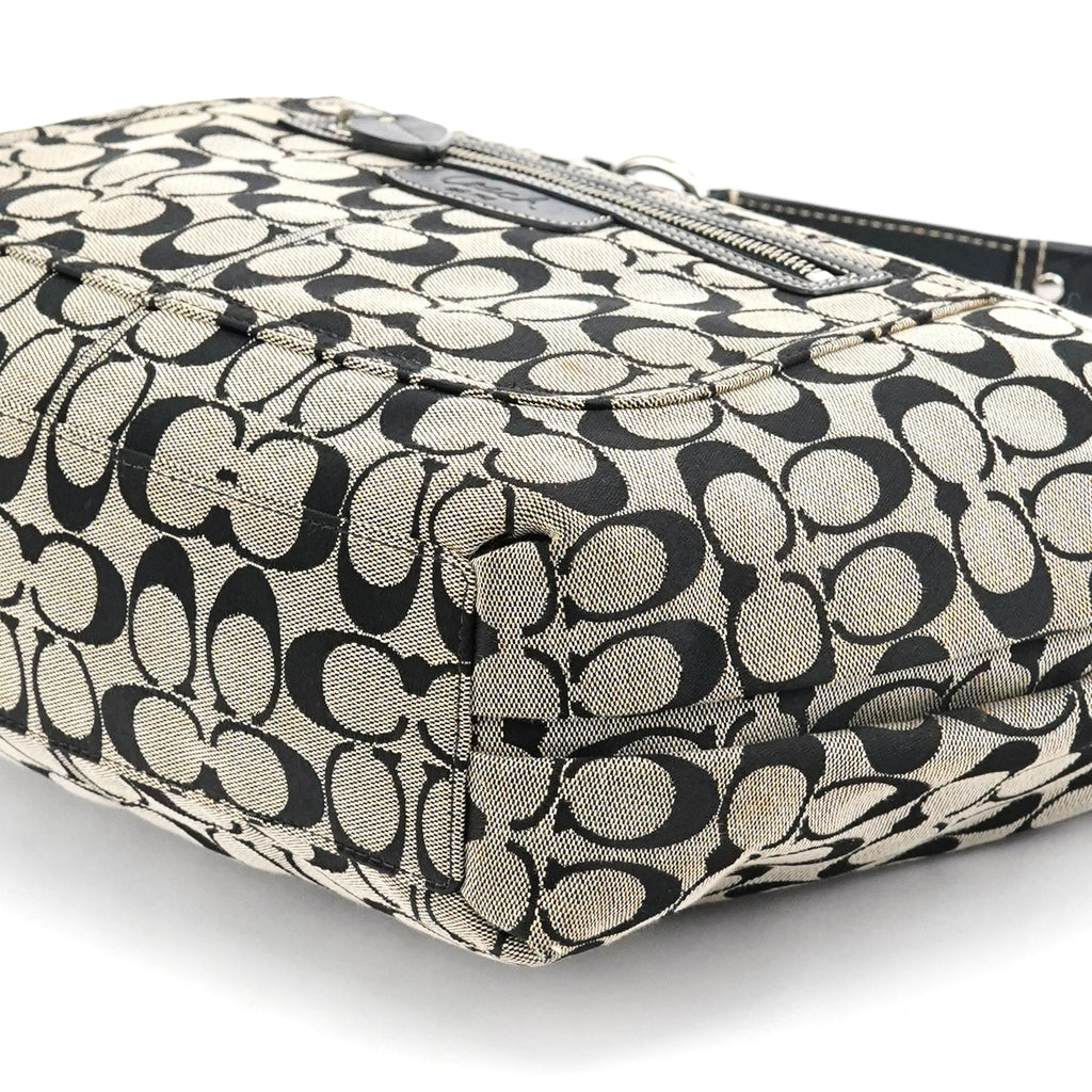 F14691 Grey Black Signature Penelope Hobo Bag